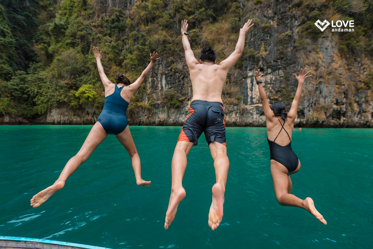 Phuket Phi-phi Islands Hopping tour New Product Launch! Luxury Fun Boat! (Mayabay + Maiton + Sunset + Philey lagoon Full Package With Long Tails)