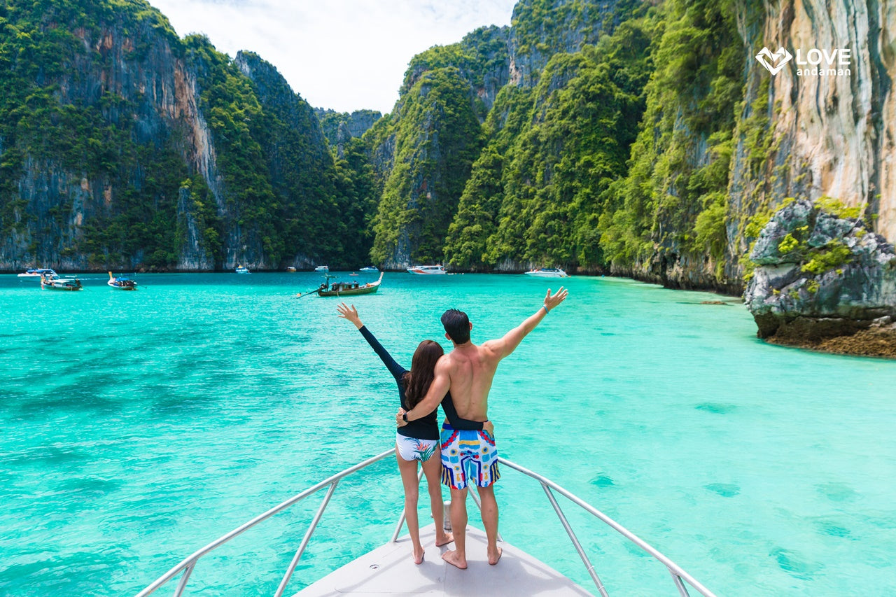 Phuket Phi-phi Islands Hopping tour New Product Launch! Luxury Fun Boat! (Mayabay + Maiton + Sunset + Philey lagoon Full Package With Long Tails)